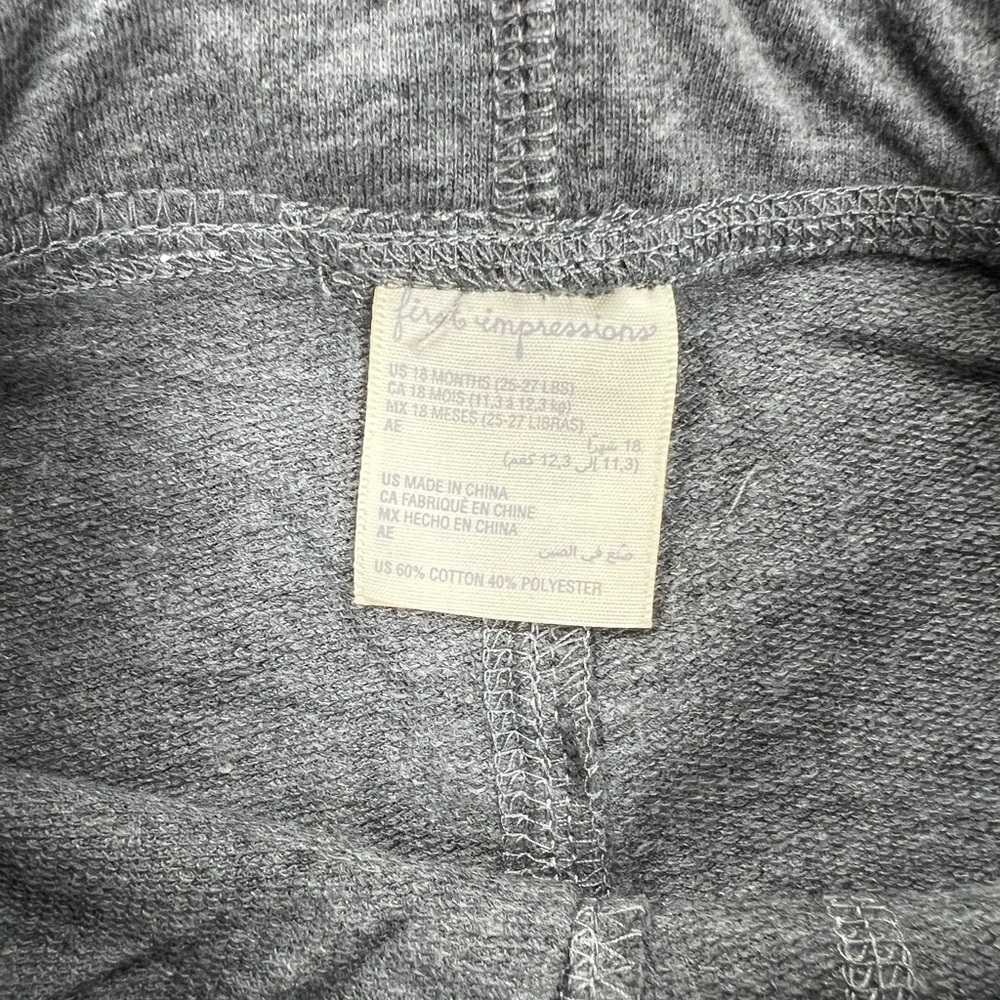 First Impressions Baby Gray and White Jogger Pants Sz 18 months - Picture 4 of 7